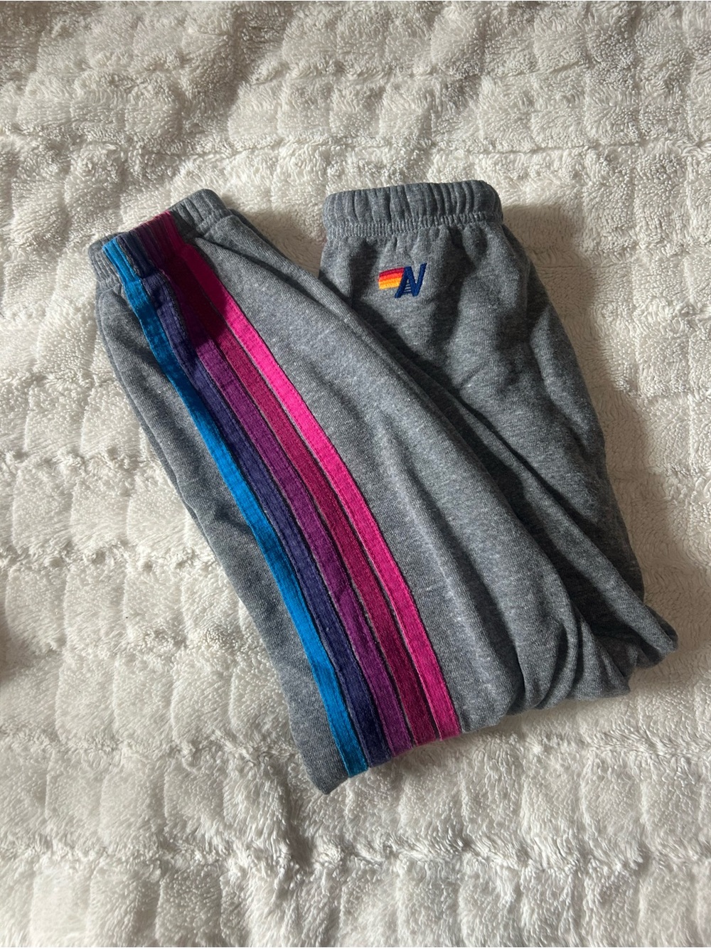Aviator nation grey stripe sweatpants